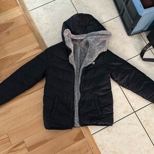 Abercrombie Kids reversible fur puffer jacket
